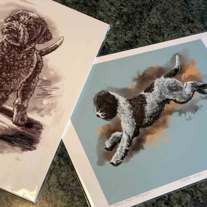 Lagotto Leap Into Blue - Limited Edition Print